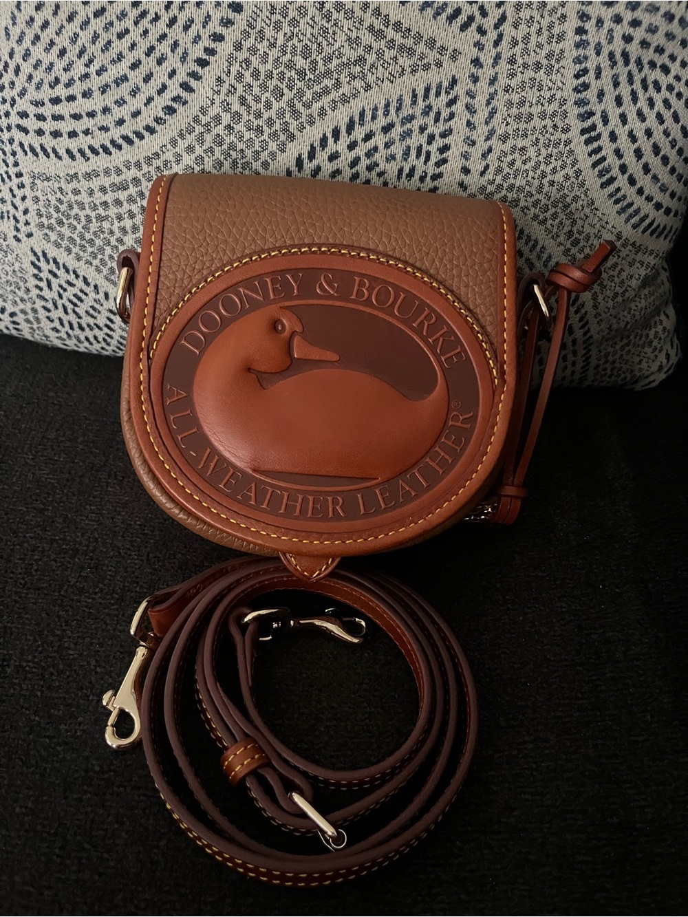 Dooney & Bourke Chestnut Pebble Leather Saddle Crossbody